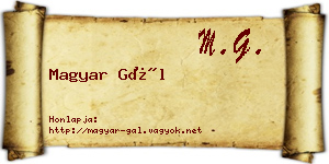Magyar Gál névjegykártya